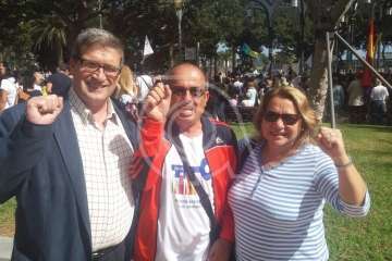 Telde se dejó ver en la protesta contra el macromuelle de Agaete (Foto TA)